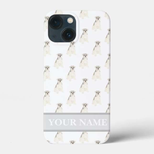 Personalized Grey and White Schnauzer Dog Case-Mate iPhone Case (Back)