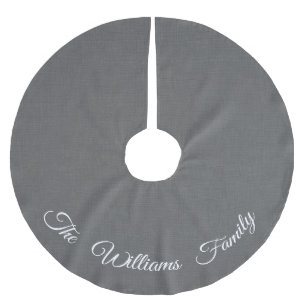 Personalized Grey and White Tree Skirt