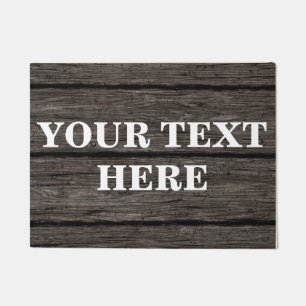 Personalized Grey Bamboo Wood Doormat