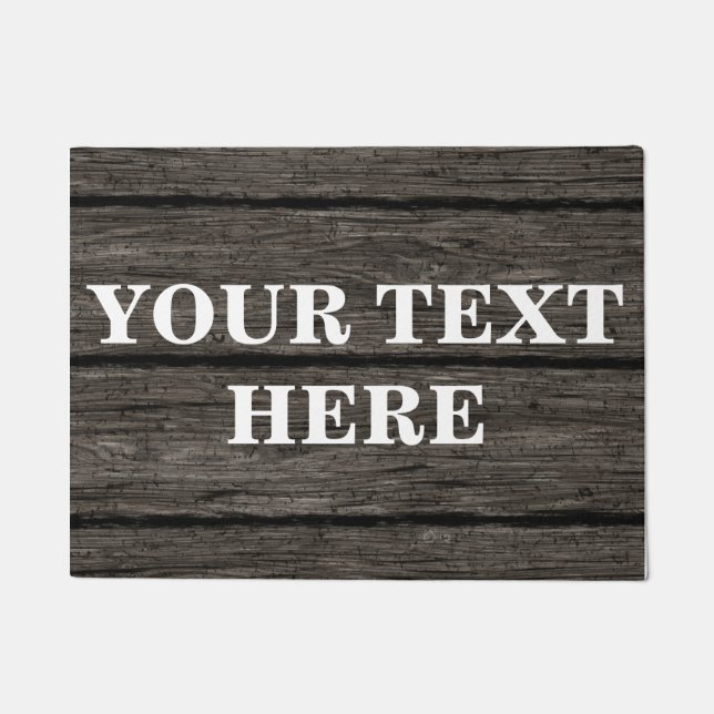 Personalized Grey Bamboo Wood Doormat (Front)