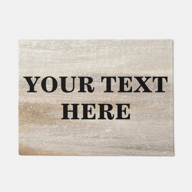 Personalized Grey Bamboo Wood Doormat (Front)