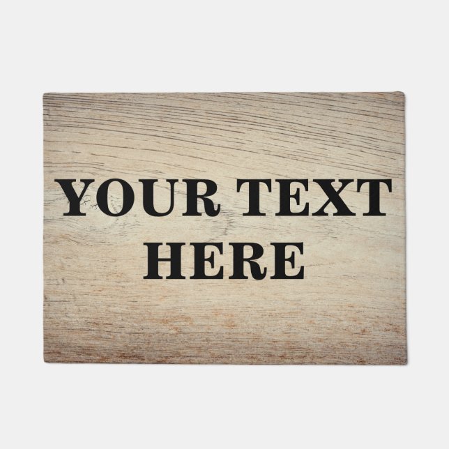 Personalized Grey Bamboo Wood Doormat (Front)