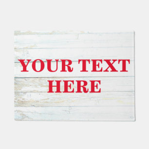 Personalized Grey Bamboo Wood Doormat