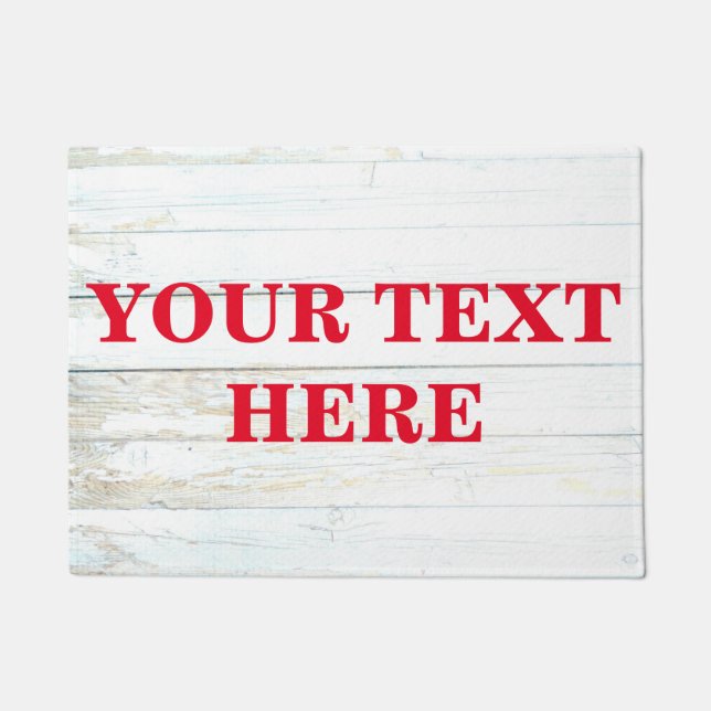 Personalized Grey Bamboo Wood Doormat (Front)