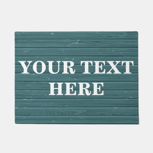 Personalized Grey Bamboo Wood Doormat (Front)