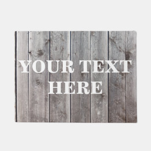 Personalized Grey Bamboo Wood Doormat