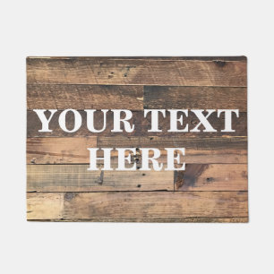 Personalized Grey Bamboo Wood Doormat