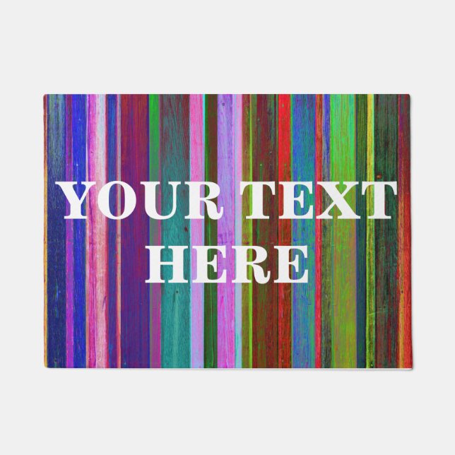 Personalized Grey Bamboo Wood Doormat (Front)