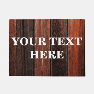 Personalized Grey Bamboo Wood Doormat