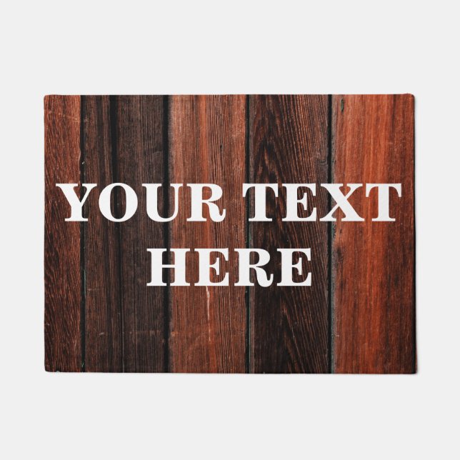 Personalized Grey Bamboo Wood Doormat (Front)