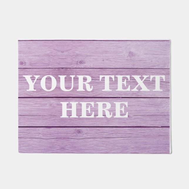 Personalized Grey Bamboo Wood Doormat (Front)