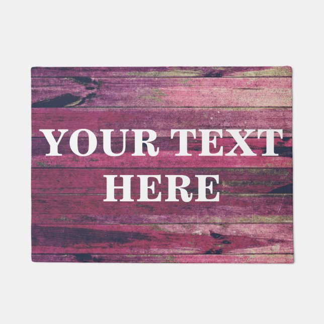 Personalized Grey Bamboo Wood Doormat (Front)