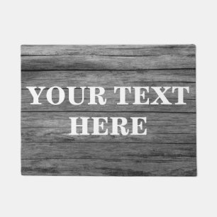 Personalized Grey Bamboo Wood Doormat