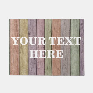 Personalized Grey Bamboo Wood Doormat