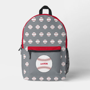 Personalized Grey Baseball Backpack