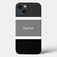 Personalized Grey Black And White Stripes Stylish