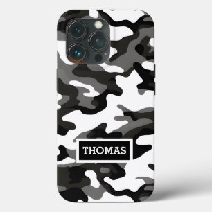 Personalized Grey Camo  iPhone 13 Pro Case