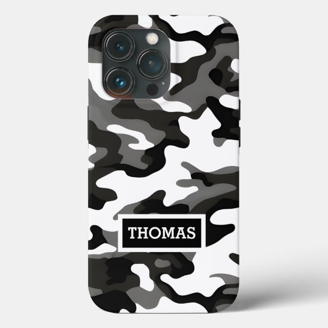 Personalized Grey Camo  Case-Mate iPhone Case (Back)