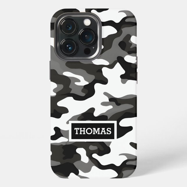 Personalized Grey Camo  iPhone Case (Back)