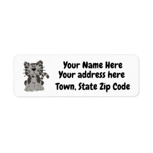 Personalized Grey Cat Return Address Labels