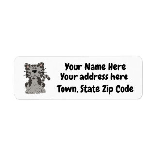 Personalized Grey Cat Return Address Labels