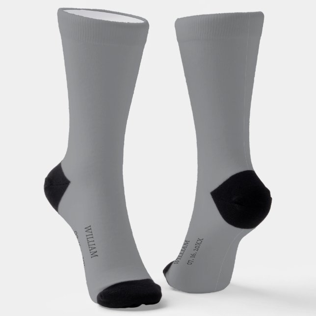 Personalized Grey Dress  Socks (Angled)