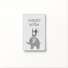 Personalized grey elephant light switch cover
