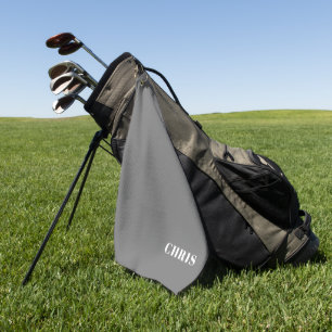 Personalized Grey Golf Towel