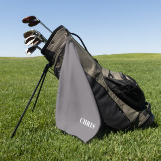 Personalized Grey Golf Towel