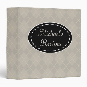 Personalized Grey Kitchen Recipe Binder Gift