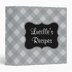 Personalized Grey Kitchen Recipe Binder Gift