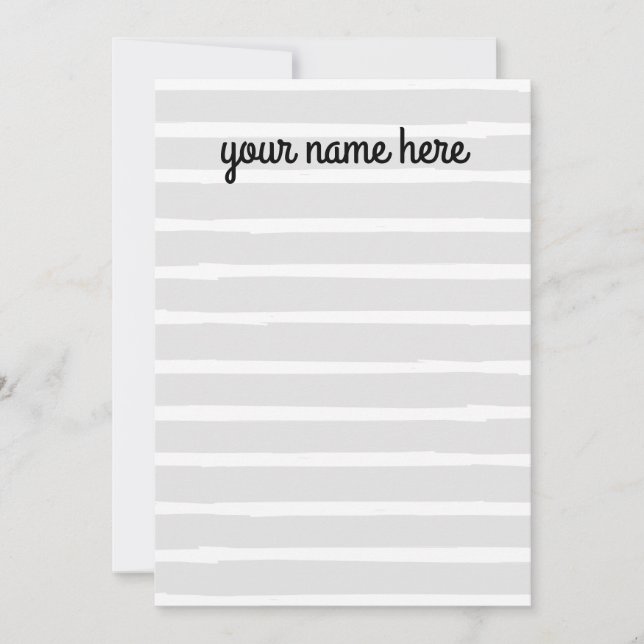 Personalized Grey Lined Notecards (Front)