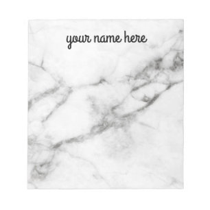 Personalized Grey Marble Notepad