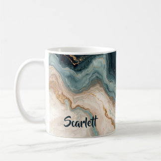 Personalized Grey Marble Swirl Name Mug