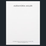 Personalized Grey Minimalist Letterhead<br><div class="desc">Create a professional impression with this personalized grey minimalist letterhead. The sleek design features your name and contact information in a modern grey sans serif font on a white background. Perfect for businesses,  freelancers,  or anyone who wants to make a statement with their correspondence.</div>