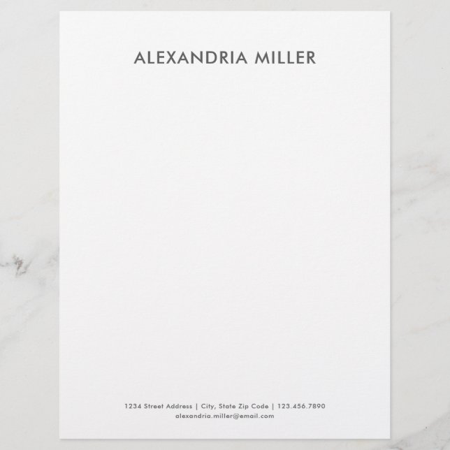 Personalized Grey Minimalist Letterhead (Front)