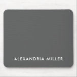Personalized Grey Minimalist Monogram Mouse Pad<br><div class="desc">Stay stylish and organized with this personalized grey minimalist monogram mouse pad featuring your name in simple and elegant white font. The solid background provides a modern and clean look that will elevate any workspace. Perfect for home or office use,  this mouse pad is sure to impress.</div>
