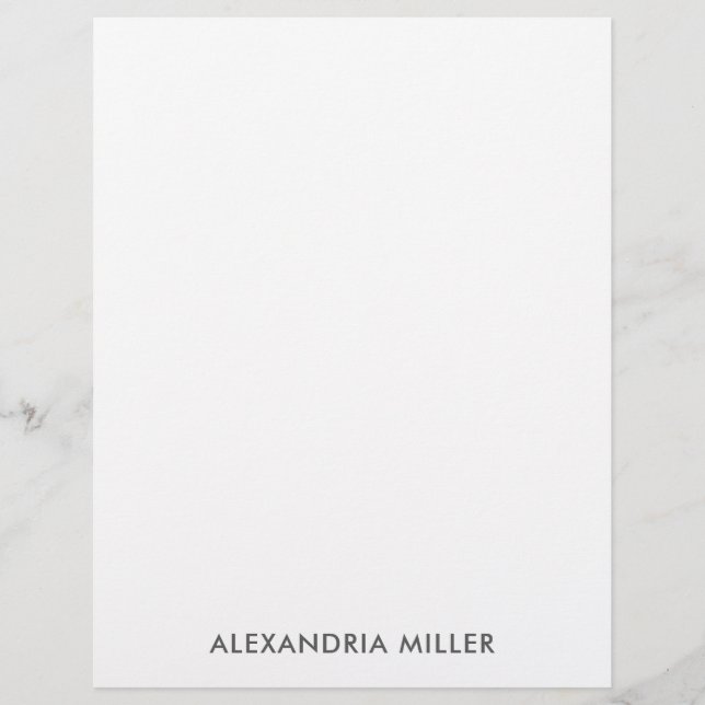 Personalized Grey Minimalist Monogram Stationery (Front)
