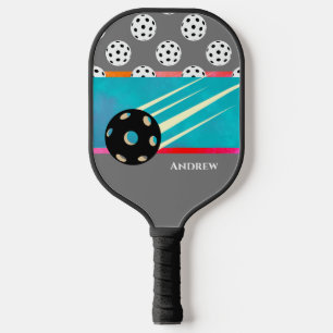 Personalized Grey & Multi-coloured Custom Pickleball Paddle