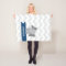 Personalized Grey Navy Blue Chevron Elephant