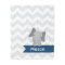 Personalized Grey Navy Blue Chevron Elephant