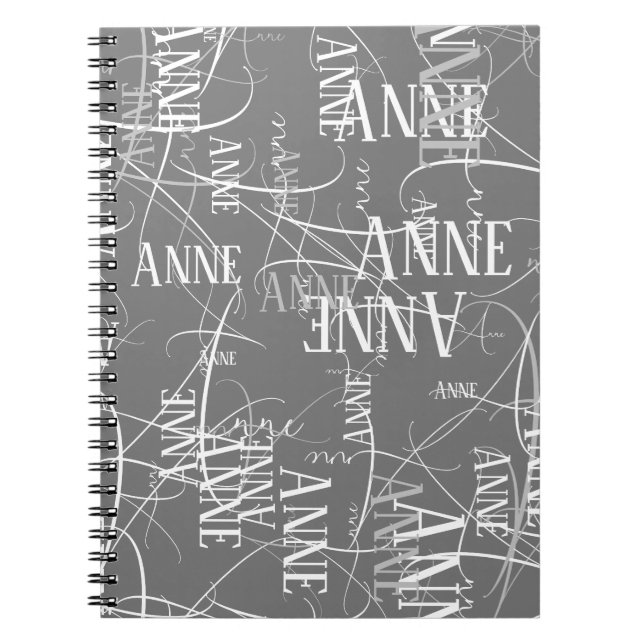 Personalized Grey Notebook (Front)