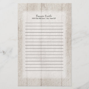 Personalized Grey Rustic Wood Stationery
