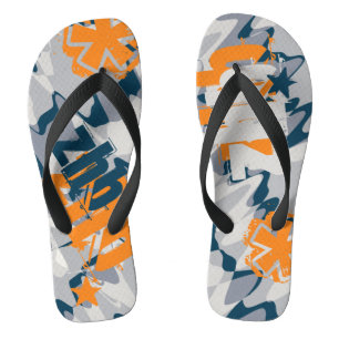 Personalized Grey Shock Wave Camouflage Flip Flops