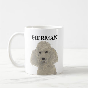 Personalized Grey Silver Poodle Coffee Mug
