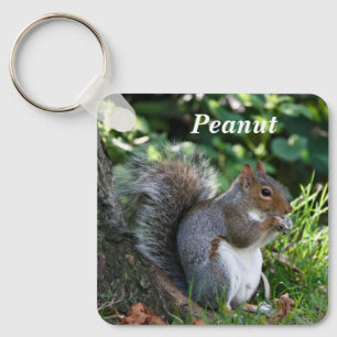 Personalized Grey Squirrel  Keychain