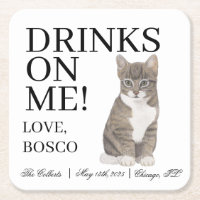 Personalized Grey Tabby Cat Wedding