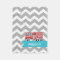 Personalized Grey Teal Chevron Fire Truck