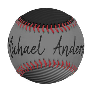 Personalized Grey Trendy Abstract Stripe Pattern Baseball