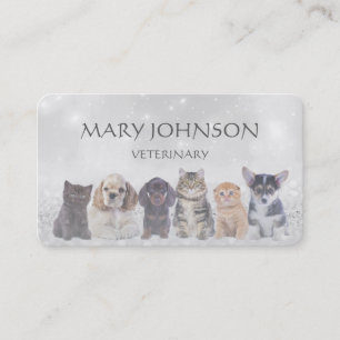 Personalized Grey Veterinary Business Cart Card